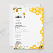 水彩のまわりにフローラ誕生日パーティーメニュー 招待状 (正面)