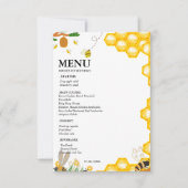 水彩のまわりにフローラ誕生日パーティーメニュー 招待状 (正面)