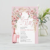 水彩のような優しいピンクの花たち。軽やかで楽しいブランチタイム 招待状 (スタンド正面)