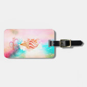 水彩のアイスクリームコーンのモノグラム ラゲッジタグ (正面横)