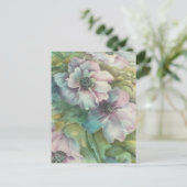 水彩のアネモネの花束 ポストカード (スタンド正面)