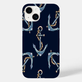 水彩のアンカー ネイビーブルー Case-Mate iPhone 14ケース