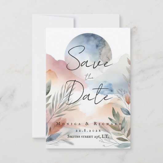水彩のウェディング招待状 招待状 (正面)