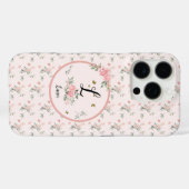 水彩のエレガントなピンクのバラと蝶 Case-Mate iPhoneケース (裏面 (横))