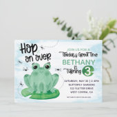 水彩のカエル 誕生日パーティーへの招待状 招待状 (スタンド正面)