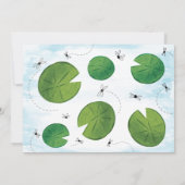 水彩のカエル 誕生日パーティーへの招待状 招待状 (裏面)