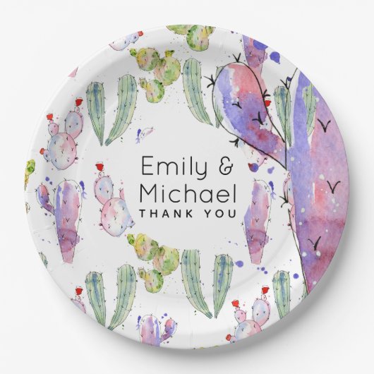 水彩のカクタス・フィエスタ 個人仕様 ペーパープレート (正面)