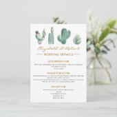 水彩のカクタス・多肉植物 エレガント シンプル 詳細 エンクロージャーカード (スタンド正面)