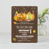 水彩のカボチャと季節の紅葉 招待状 (スタンド正面)