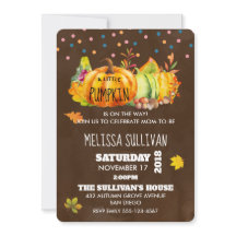 水彩のカボチャと季節の紅葉