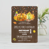 水彩のカボチャと季節の紅葉 招待状 (スタンド正面)