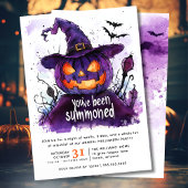 水彩のカボチャのハロウィーンを呼び出された 招待状