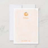 水彩のカボチャのベイビーシャワーお礼メッセージ サンキューカード (正面)