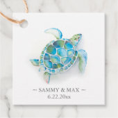 水彩のカメのプチギフトタグ フェイバータグ (正面)
