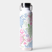 水彩のカメ 海の世界 ウォーターボトル (正面)