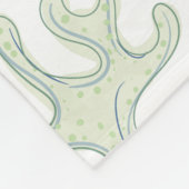 水彩のカメ 海の世界 フリースブランケット (角)