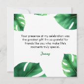 水彩のカラフルなT-Rexの子供の写真の誕生日 サンキューカード (裏面)