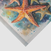 水彩のカラフル星航海の魚の分離 薄葉紙 (詳細)