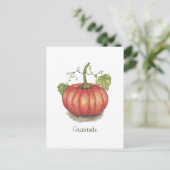 水彩のカワボチャつる植物 ポストカード (スタンド正面)