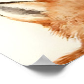 水彩のキツネとウサギの森のパターン ポスター (角)