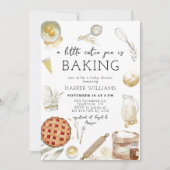 水彩のキューティーパイが焼き上がる ベイビーシャワー 招待状 (正面)