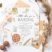 水彩のキューティーパイが焼き上がる ベイビーシャワー 招待状