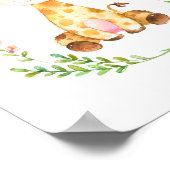 水彩のキリン保育園アートプリント ポスター (角)