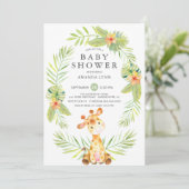 水彩のキリン 赤ちゃん歓迎会 招待状 (スタンド正面)