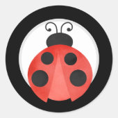 水彩のクマゼミ ラウンド ステッカー (正面)