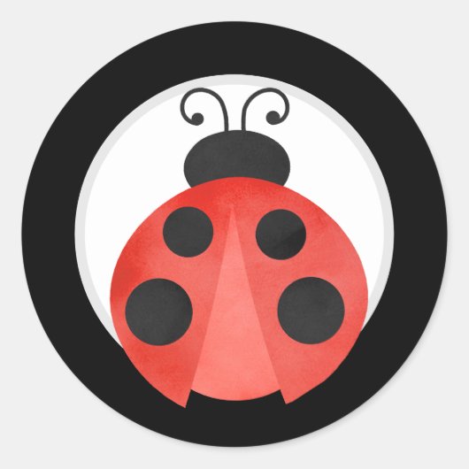 水彩のクマゼミ ラウンド ステッカー (正面)