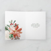 水彩のクリスマスフラワーと写真 シーズンカード (内部)