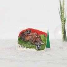 水彩のクリスマス·ボクサー，お洒落メッセージ