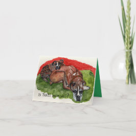 水彩のクリスマス·ボクサー，お洒落メッセージ カード