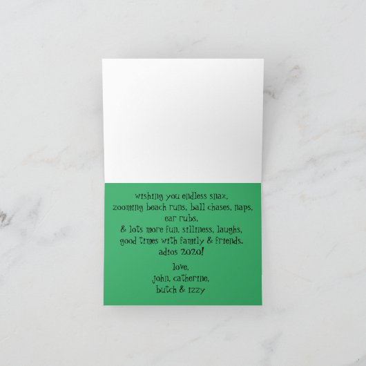 水彩のクリスマス·ボクサー，お洒落メッセージ カード (内部)