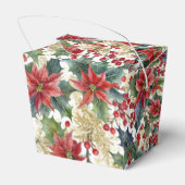 水彩のクリスマス　ポインセチアとホーリー フェイバーボックス (裏面サイド)