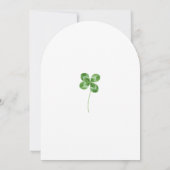 水彩のクローバーの葉と花のベビーシャワー 招待状 (裏面)
