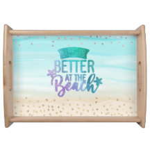 水彩のグリッターがビーチ