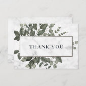 水彩のグリーンリーフ サンキューカード (正面/裏面)