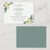 水彩のグリーン、ユーカリの結婚式の披露宴 エンクロージャーカード (正面/裏面)