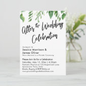 水彩のグリーン　結婚式後のお祝い 招待状 (スタンド正面)
