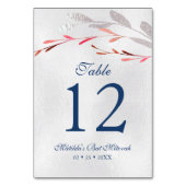 水彩のサボテンと花のボタニカル バット ミッツヴァ テーブルナンバー (裏面)