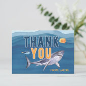 水彩のサメ　サンキューフラットカード サンキューカード (スタンド正面)