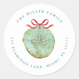 水彩のサンゴダラ Holiday 住所シール ラウンドシール