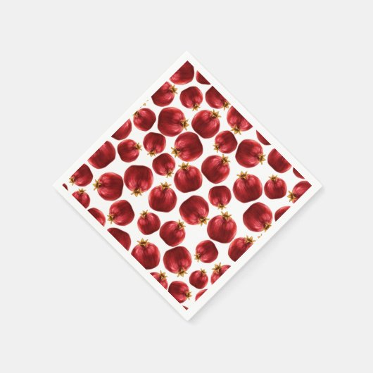 水彩のザクロ模様 スタンダードカクテルナプキン (角)