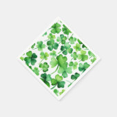 水彩のシャムロック スタンダードカクテルナプキン (角)