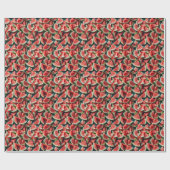 水彩のスイカのスライス模様 緑 赤 ラッピングペーパー (フラット)