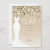 水彩のストリングライトランタン ブライダルシャワー 招待状 (正面)