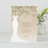 水彩のストリングライトランタン ブライダルシャワー 招待状 (スタンド正面)