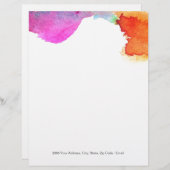 水彩のスプラッシュ レターヘッド (正面/裏面)