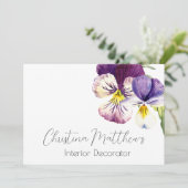 水彩のスミレを白に 招待状 (スタンド正面)